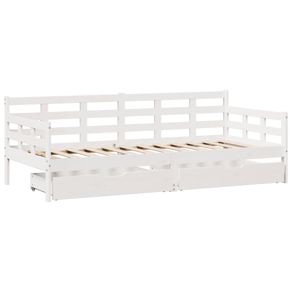 vidaXL Sofá-cama com gavetas 80x200 cm madeira de pinho maciça