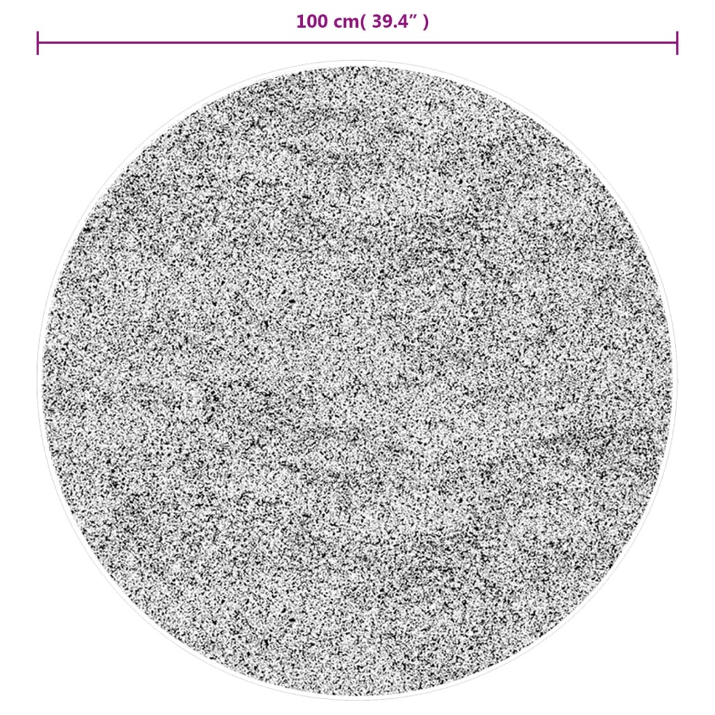 vidaXL Tapete de pelo alto aspeto brilhante ISTAN Ø 100 cm antracite