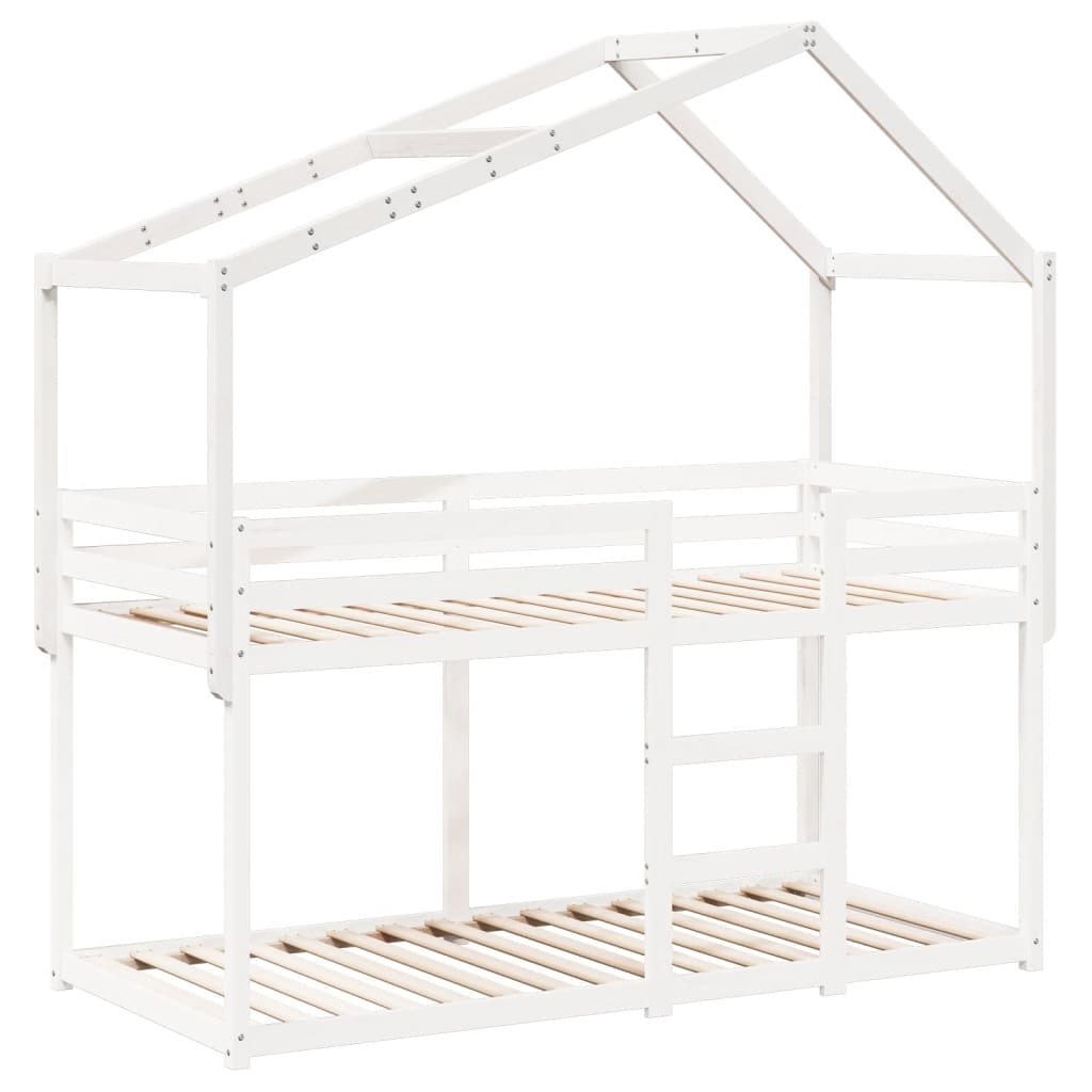 vidaXL Telhado de cama infantil 203x80,5x142 cm pinho maciço branco