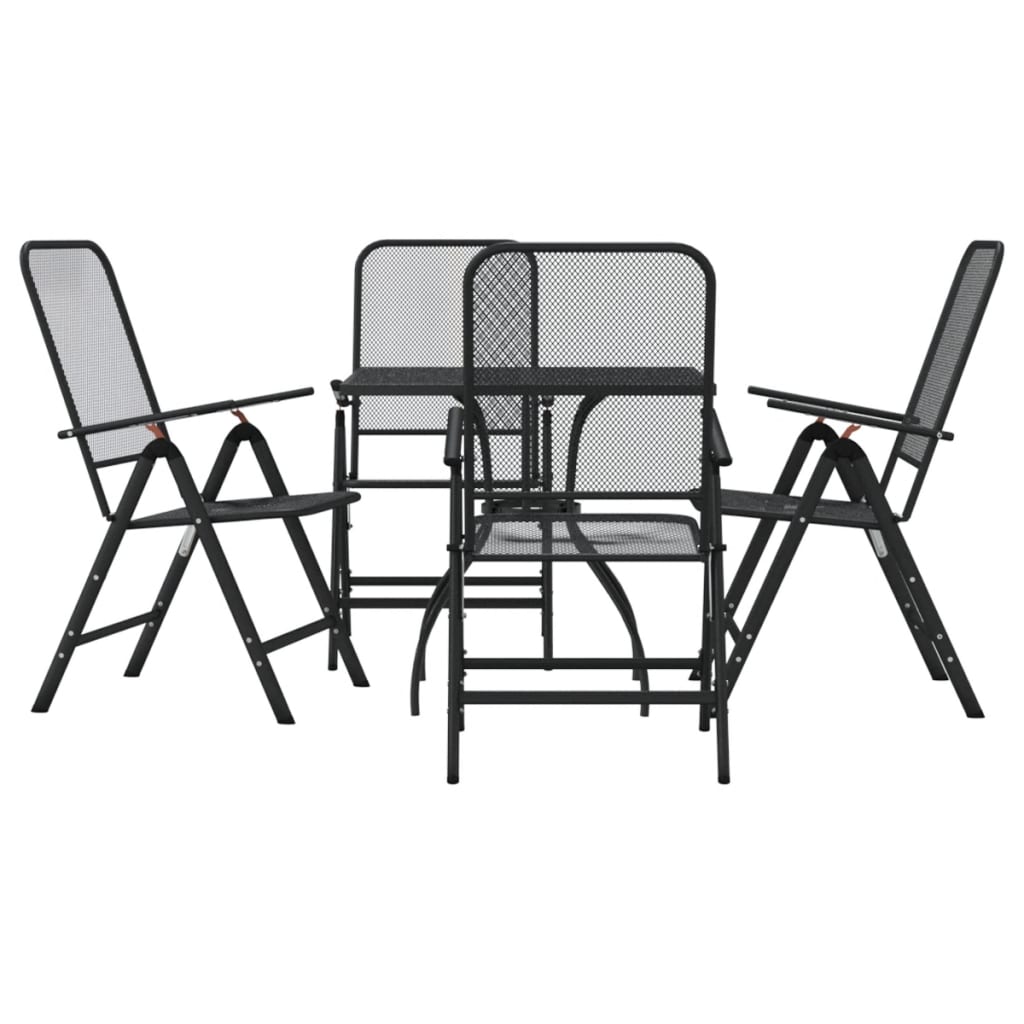 vidaXL 5 pcs conjunto de jantar para jardim rede de metal antracite