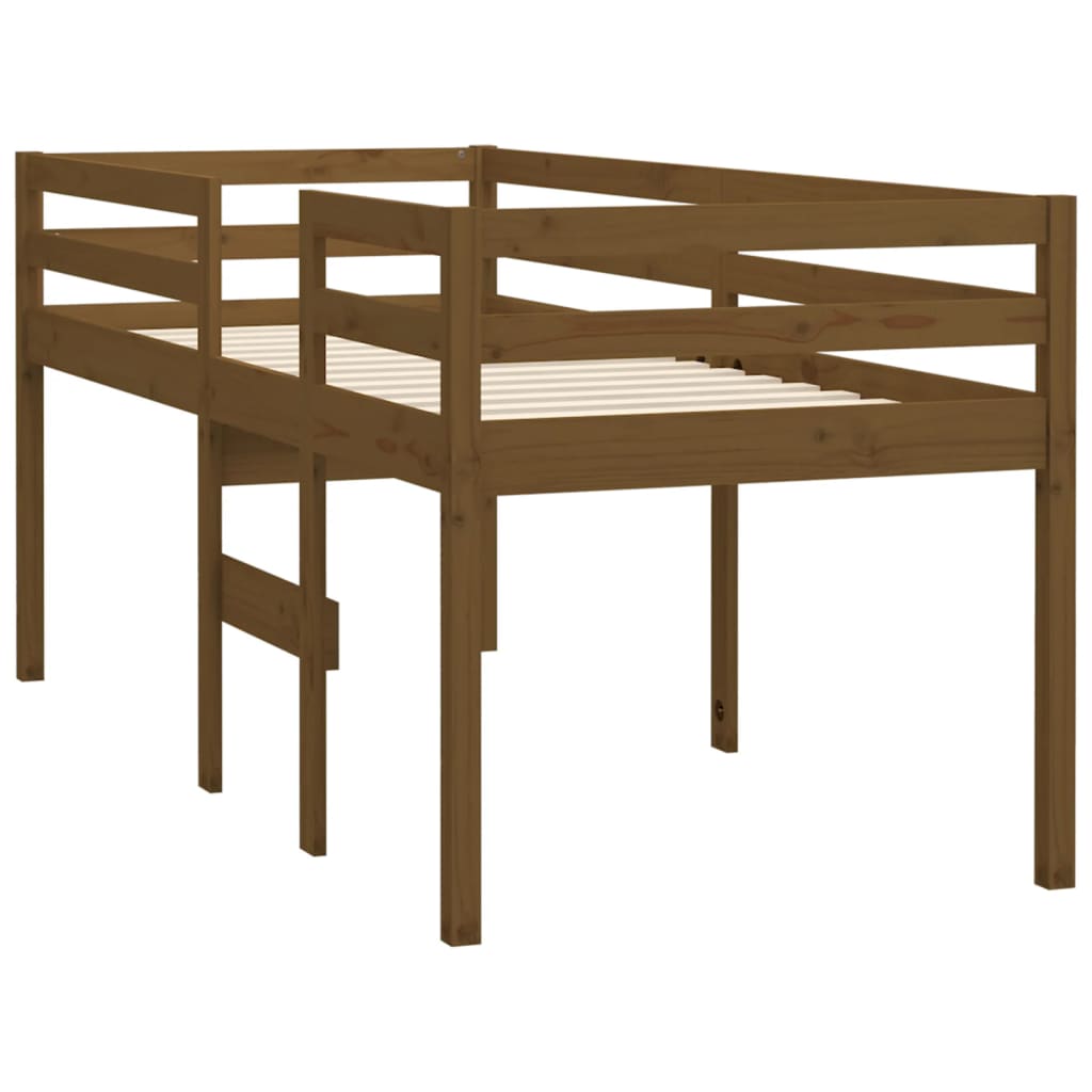 vidaXL Cama alta 80x200 cm madeira de pinho maciça castanho mel