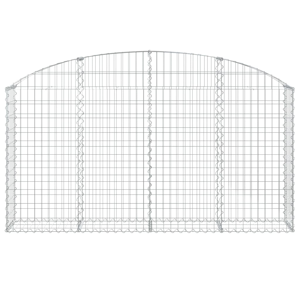 vidaXL Cesto gabião arqueado 200x30x100/120 cm ferro galvanizado