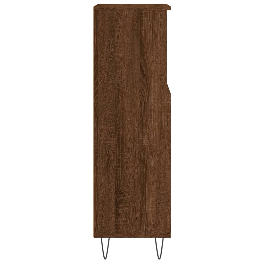 vidaXL Armário WC 30x30x100 cm derivados de madeira carvalho castanho