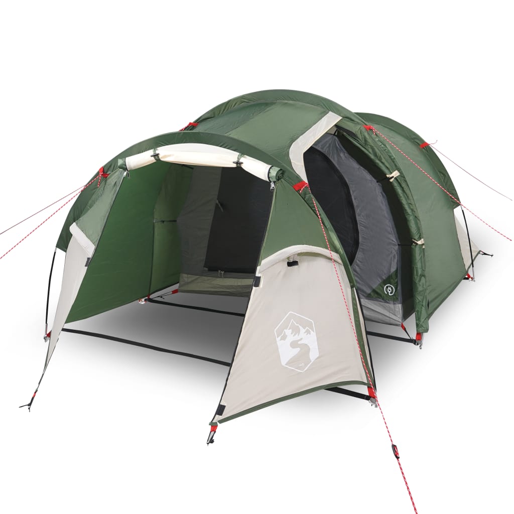 vidaXL Tenda de campismo p/ 4 pessoas 360x140x105 cm tafetá 185T verde