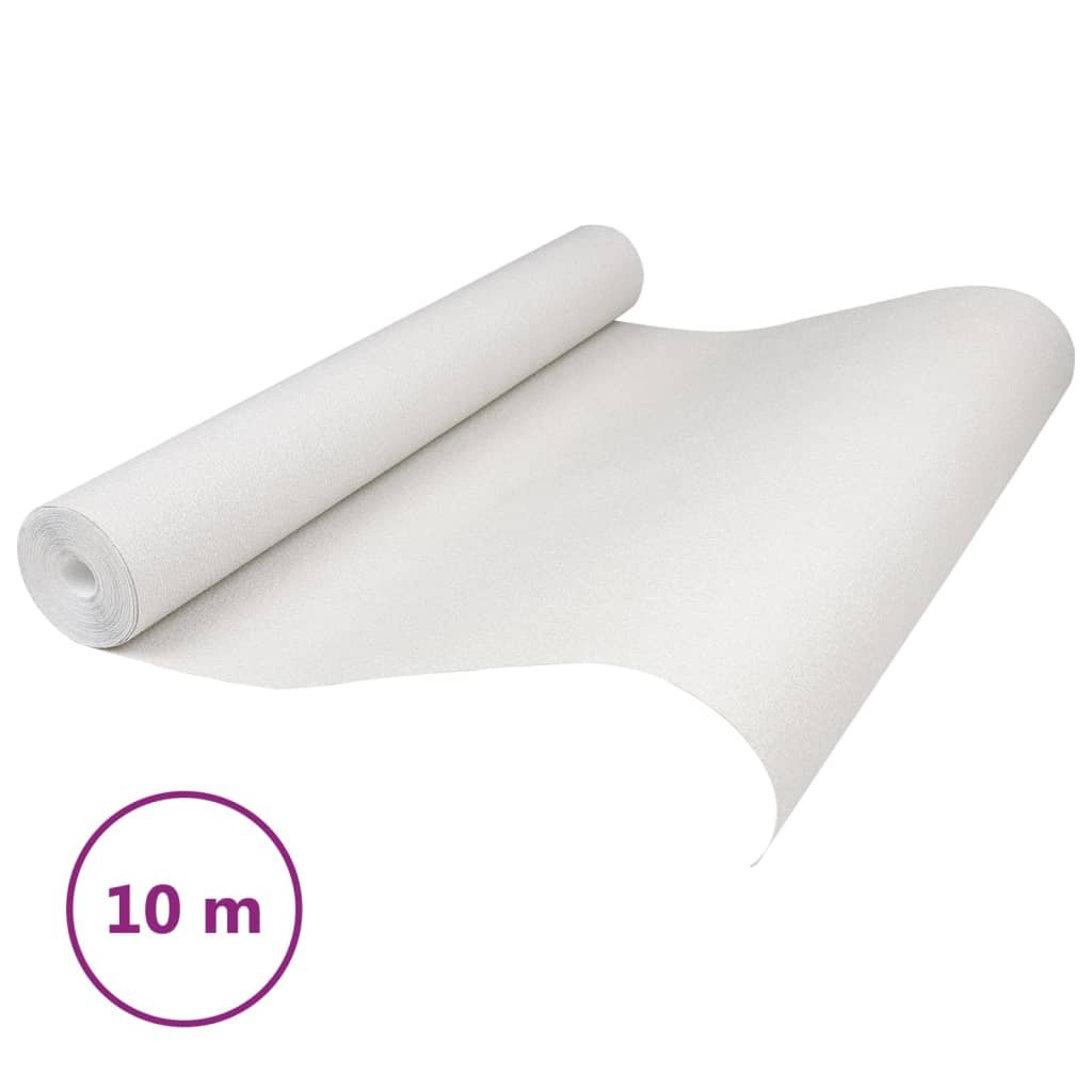 vidaXL Papel parede 3D 10x0,53 m tecido não-tecido branco sólido