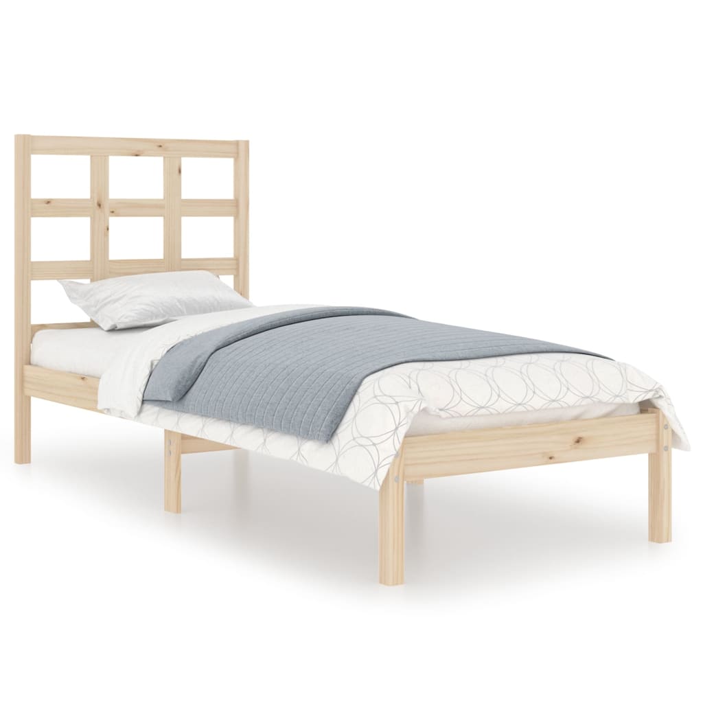 vidaXL Estrutura cama pequena solteiro 75x190 cm madeira maciça