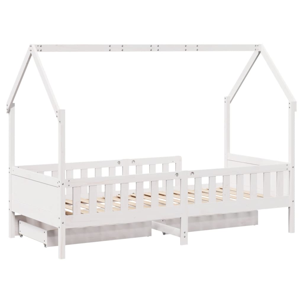 vidaXL Estrutura de cama infantil c/ gavetas 80x200 cm pinho maciço