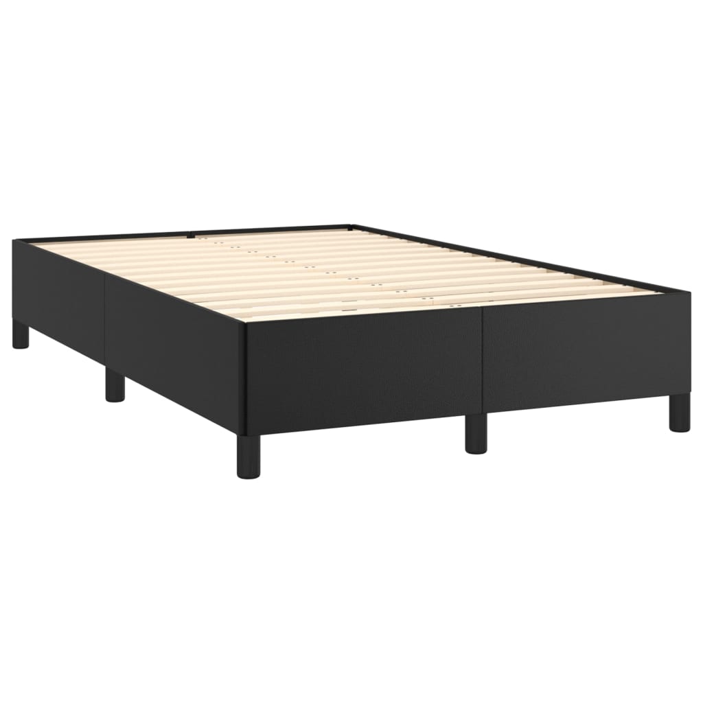 vidaXL Cama boxspring com colchão 120x190 cm couro artificial preto