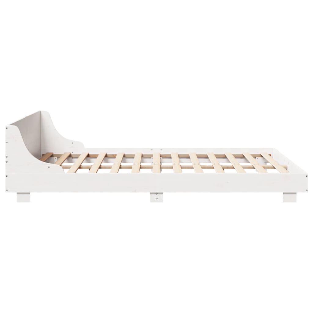 vidaXL Cama sem colchão 150x200 cm madeira de pinho maciça branco