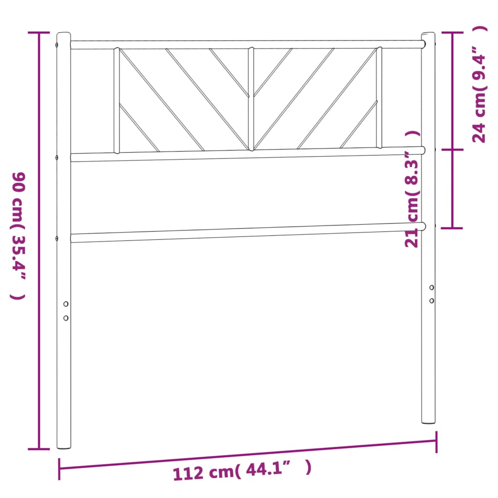 vidaXL Cabeceira de cama 107 cm metal branco