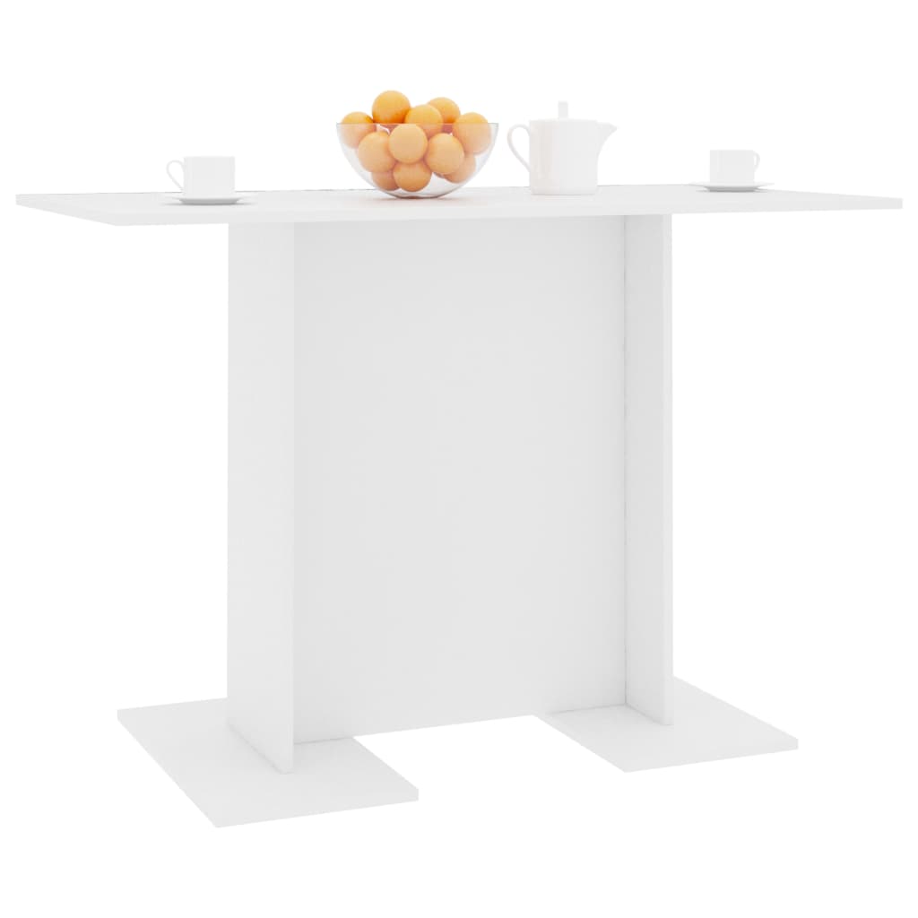 vidaXL Mesa de jantar 110x60x75 cm derivados de madeira branco