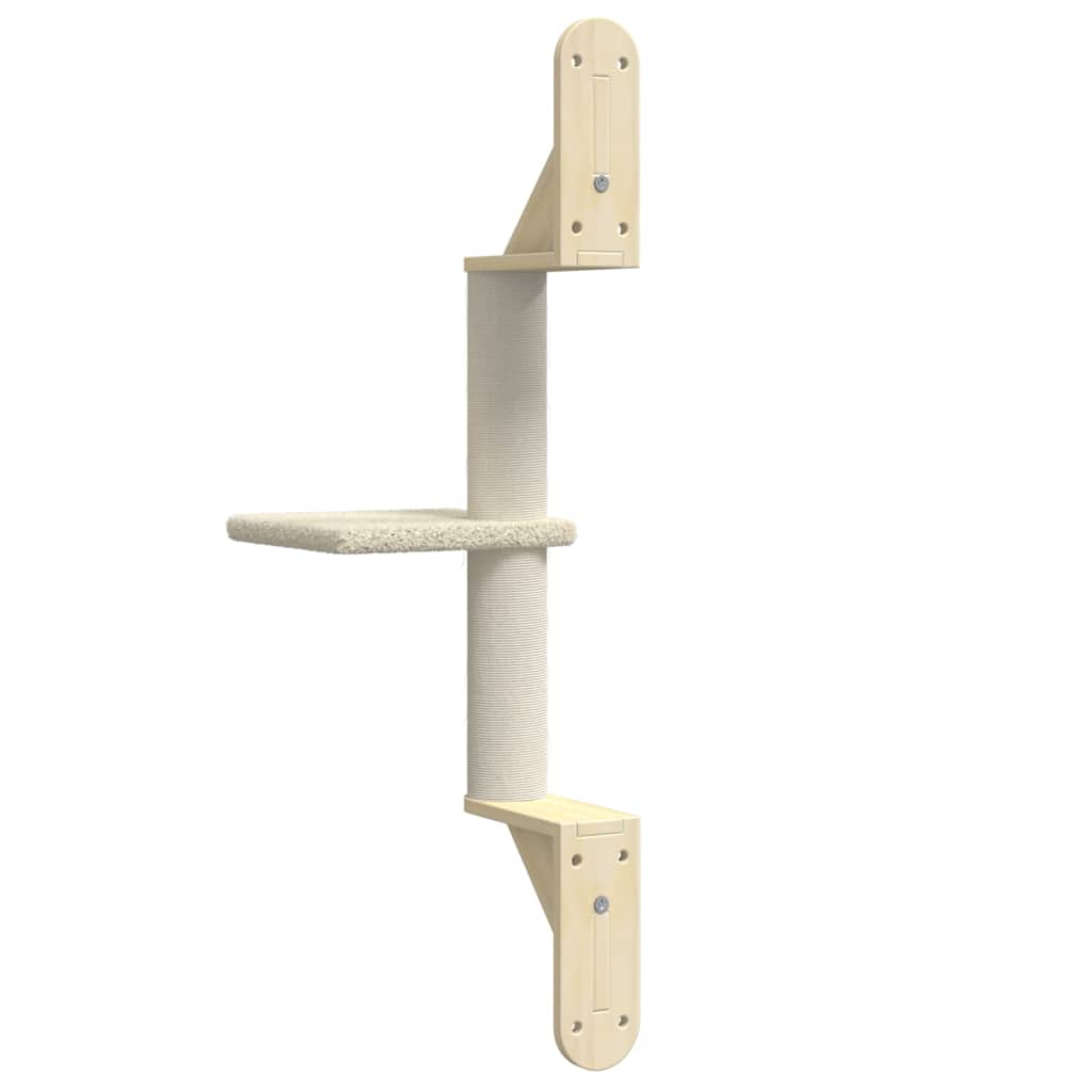 vidaXL Árvore de parede para gatos c/ poste arranhador 85,5 cm creme