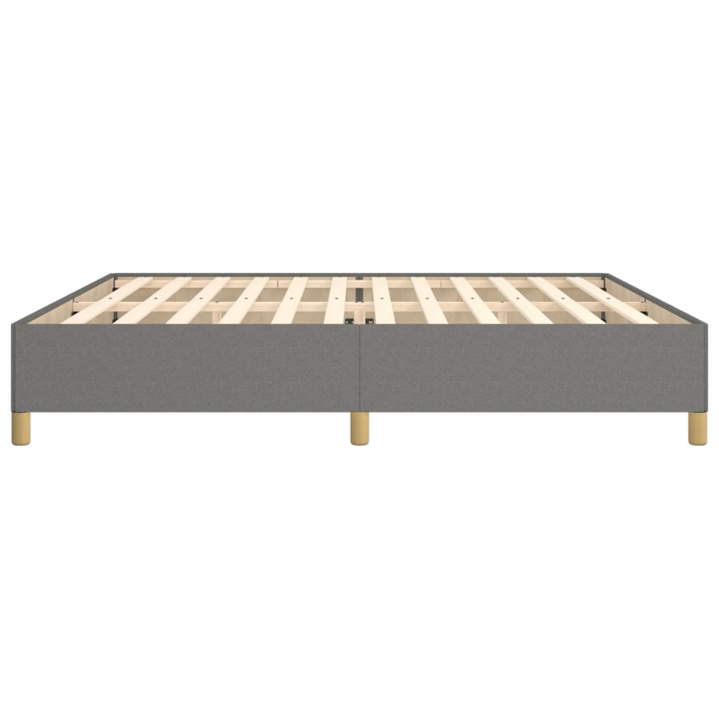 vidaXL Estrutura de cama sem colchão 200x200 cm tecido cinzento-escuro