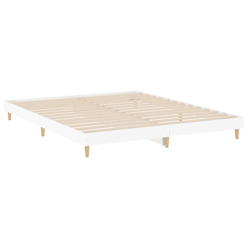 vidaXL Estrutura de cama 140x200 cm derivados de madeira branco