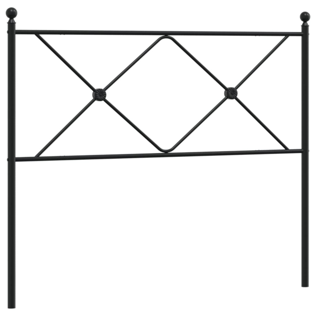 vidaXL Cabeceira de cama 100 cm metal preto