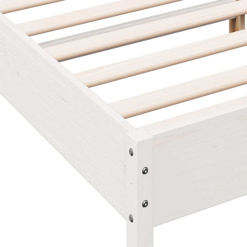 vidaXL Cama sem colchão 140x190 cm madeira de pinho maciça branco