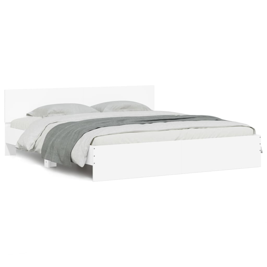 vidaXL Estrutura de cama com cabeceira 160x200 cm branco