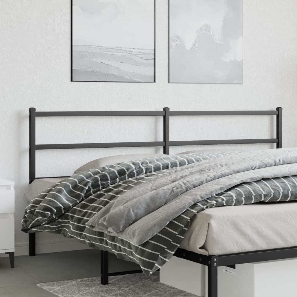 vidaXL Cabeceira de cama 200 cm metal preto