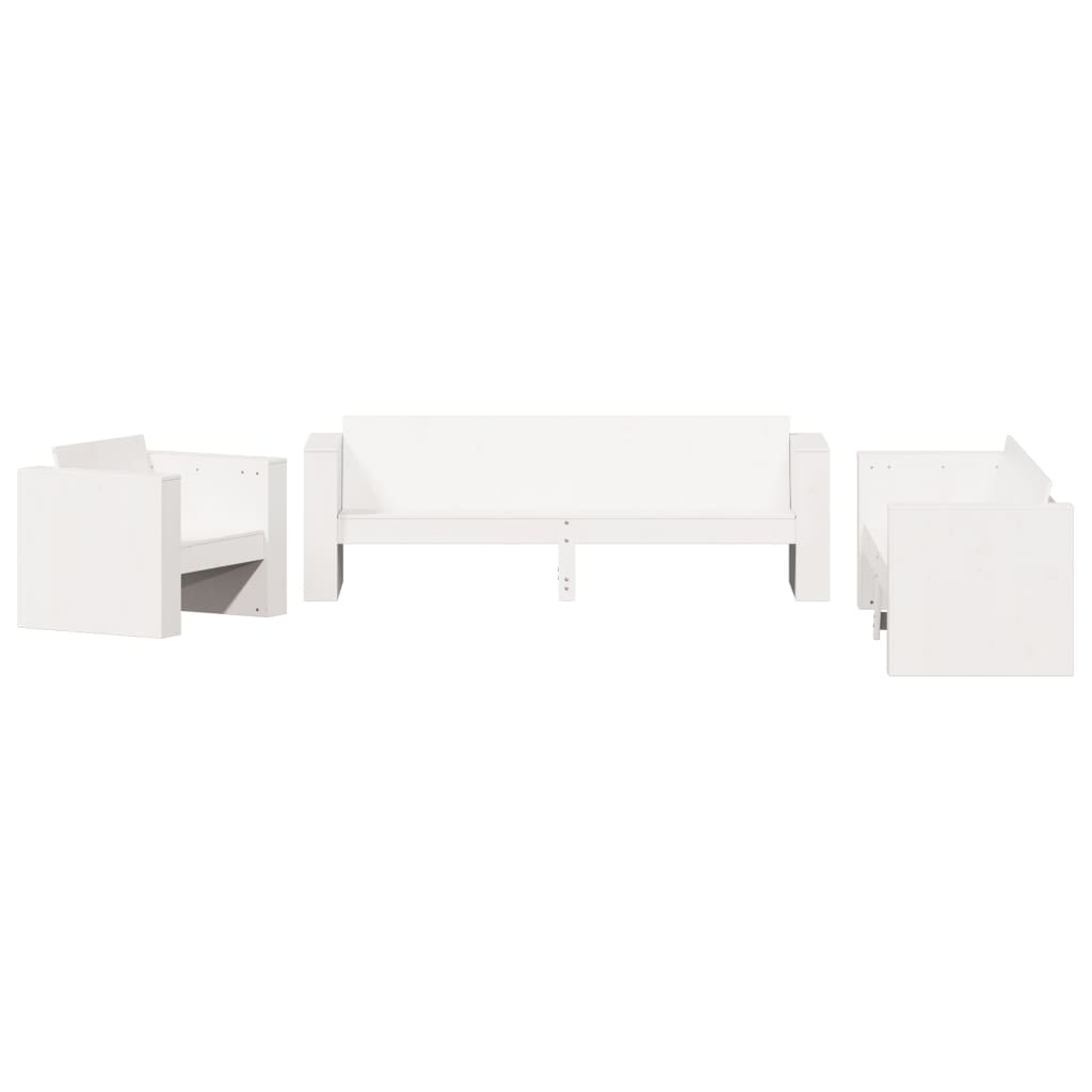 vidaXL 2 pcs conjunto lounge de jardim madeira de pinho maciça branco