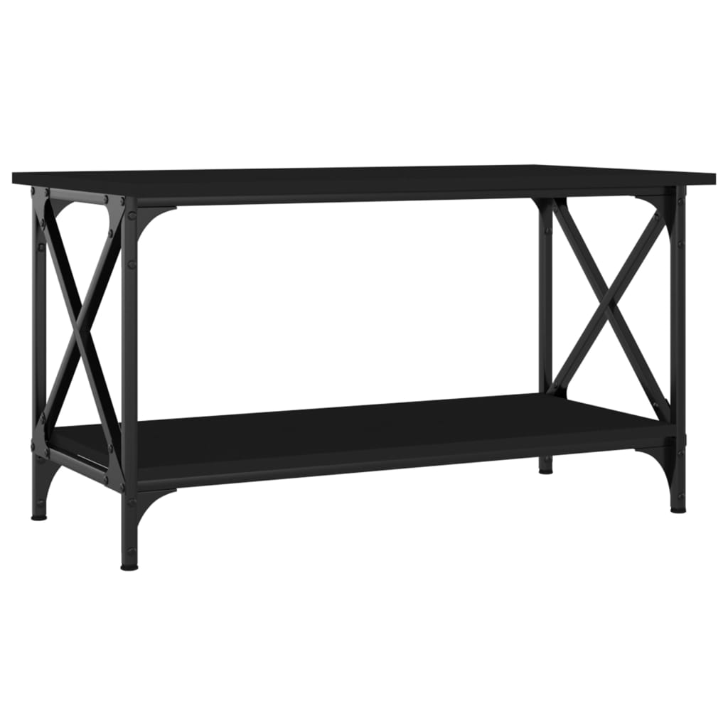 vidaXL Mesa de centro 80x45x45 cm derivados de madeira/ferro preto