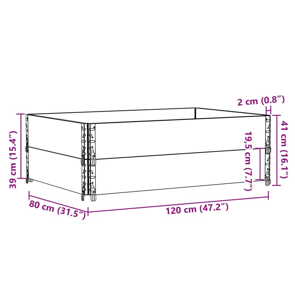 vidaXL Vaso/floreira para jardim 120x80 cm pinho maciço preto