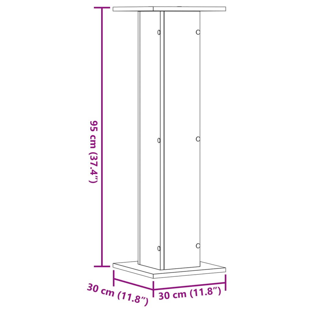 vidaXL Suportes de colunas 2 pcs derivados de madeira cinzento sonoma