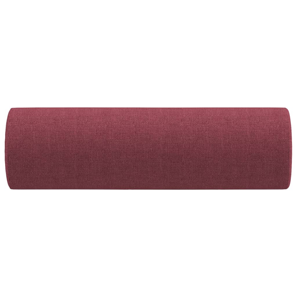 vidaXL Almofadas decorativas 2 pcs Ø15x50 cm tecido vermelho tinto