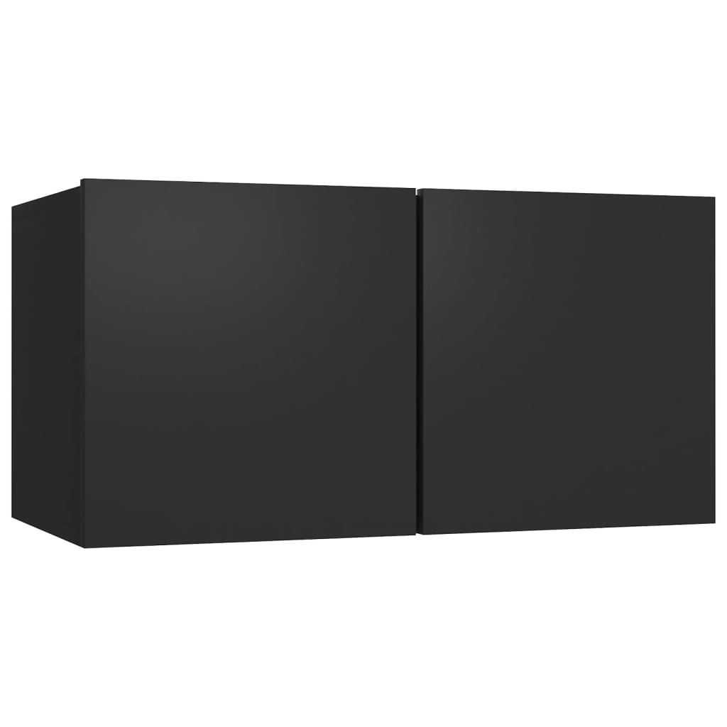 vidaXL 4 pcs conjunto de móveis de TV derivados de madeira preto