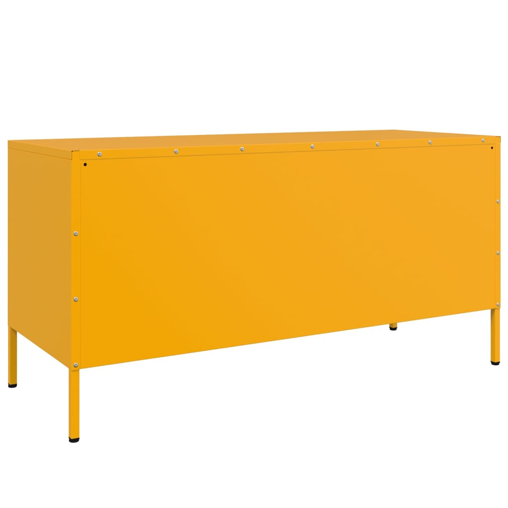 vidaXL Móvel de TV 100,5x39x50,5 cm aço amarelo mostarda