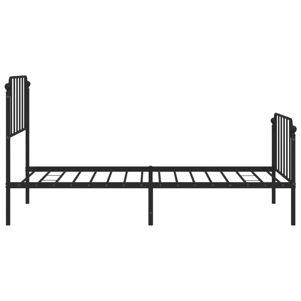 vidaXL Estrutura de cama com cabeceira e pés 100x190 cm metal preto