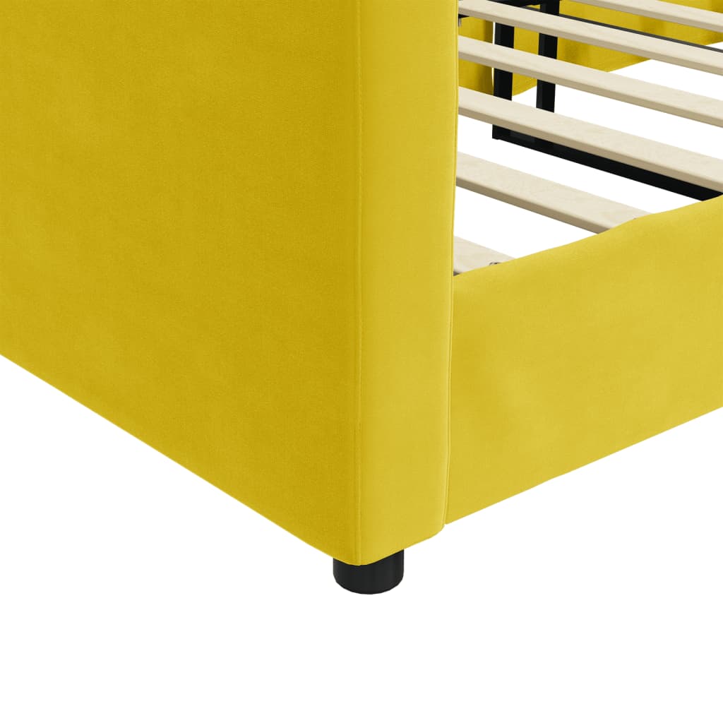 vidaXL Sofá-cama 80x200 cm veludo amarelo