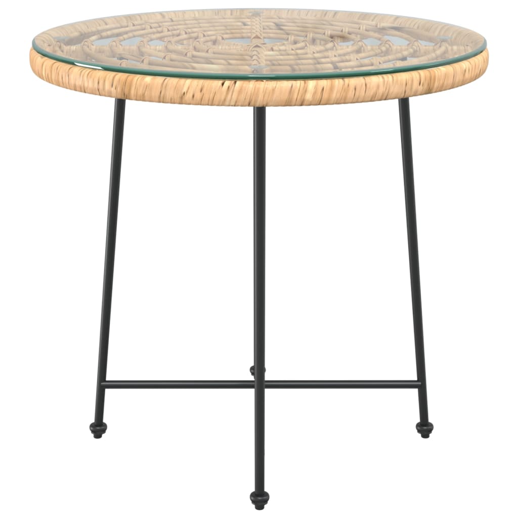 vidaXL Mesa de jantar Ø80 cm  vidro temperado e aço