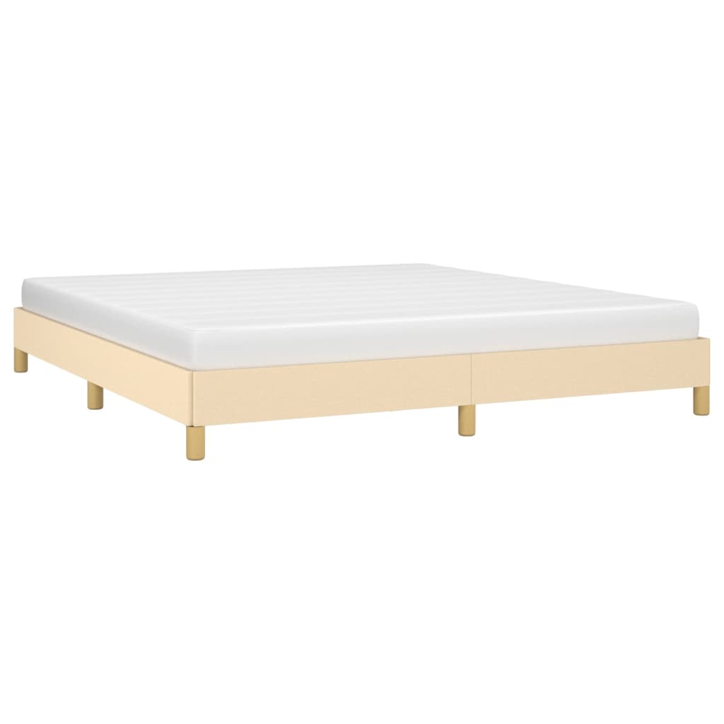 vidaXL Estrutura de cama sem colchão 180x200 cm tecido cor creme