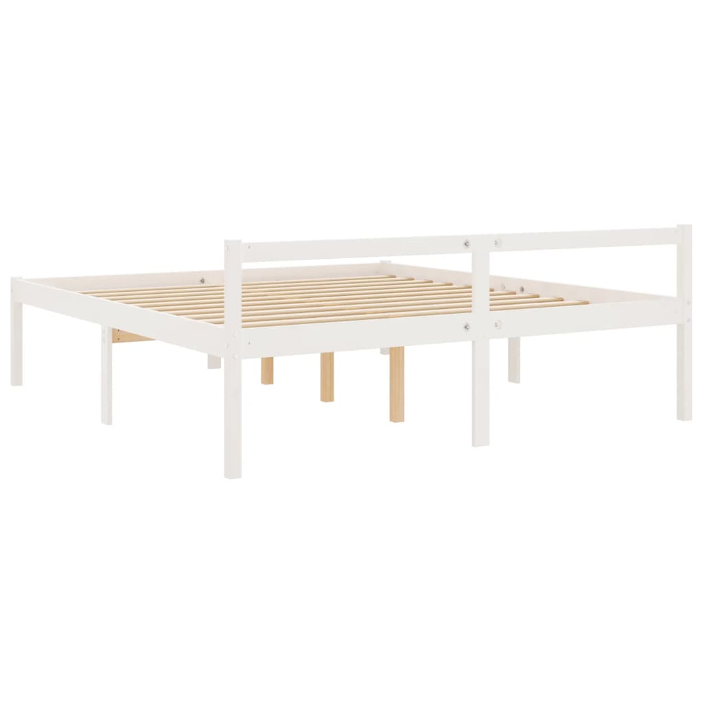 vidaXL Cama para idosos 200x200 cm pinho maciço branco