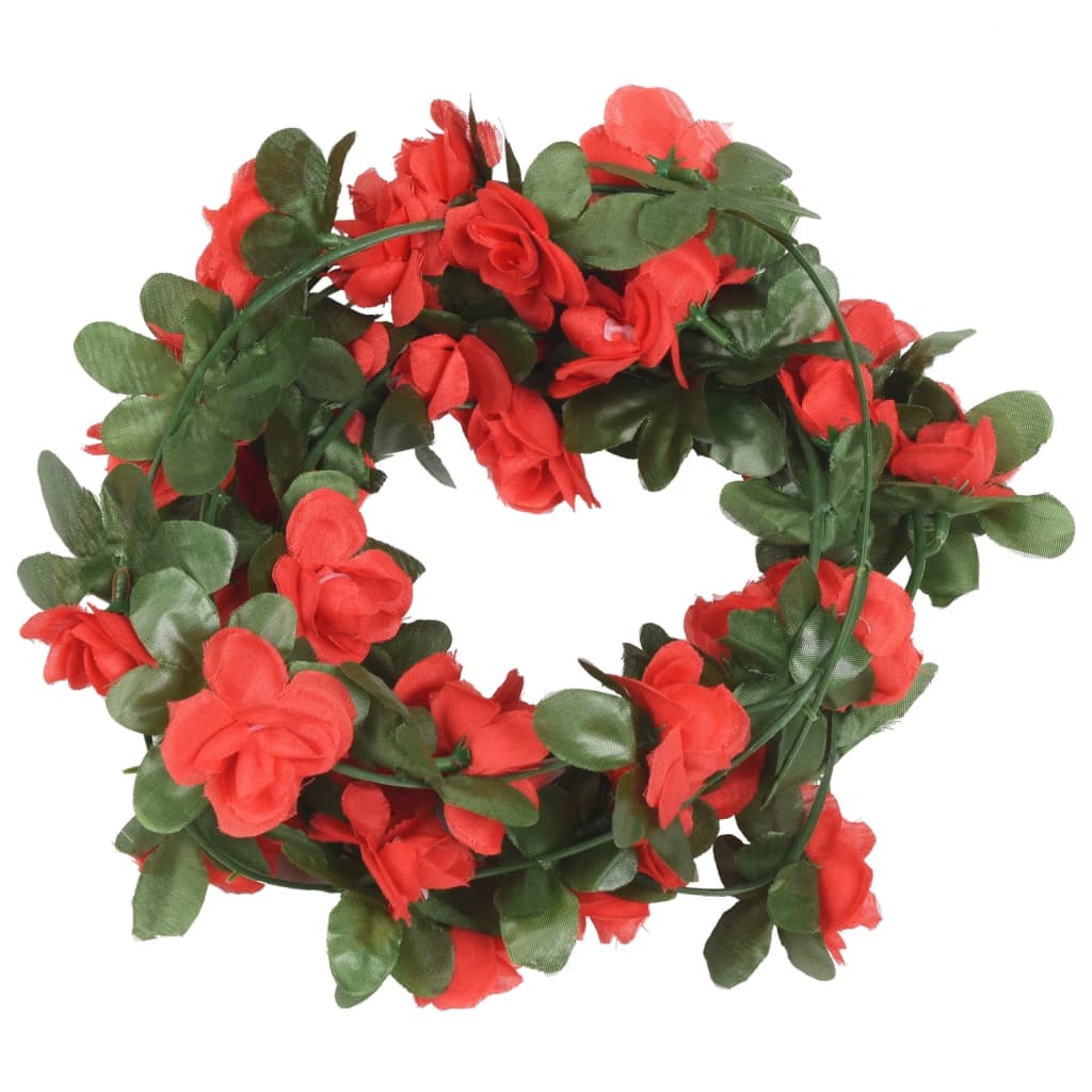 vidaXL Grinaldas de flores de Natal 6 pcs 250 cm vermelho