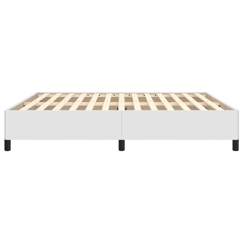 vidaXL Estrutura de cama 160x200 cm couro artificial branco