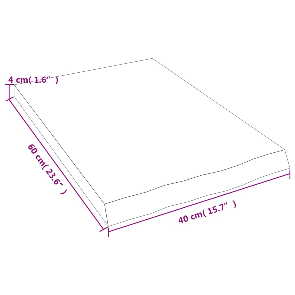 vidaXL Bancada p/ WC 40x60x(2-4)cm madeira tratada maciça castanho