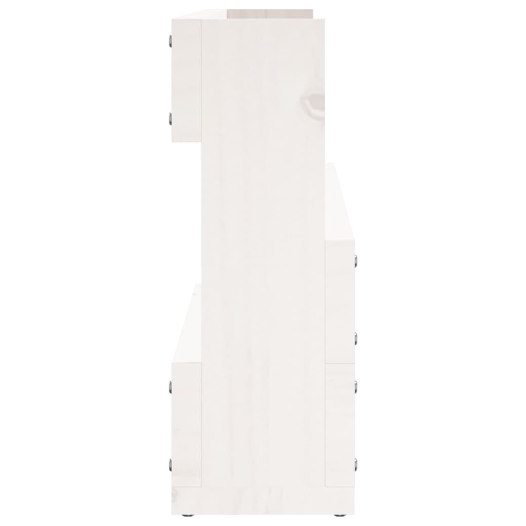 vidaXL Sapateiras de parede 2 pcs 110x9x23 cm pinho maciço branco