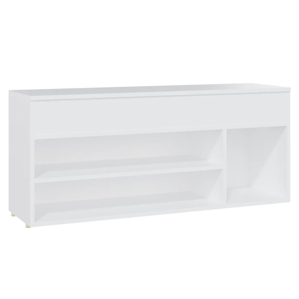 vidaXL Banco sapateira 105x30x45 cm derivados de madeira branco