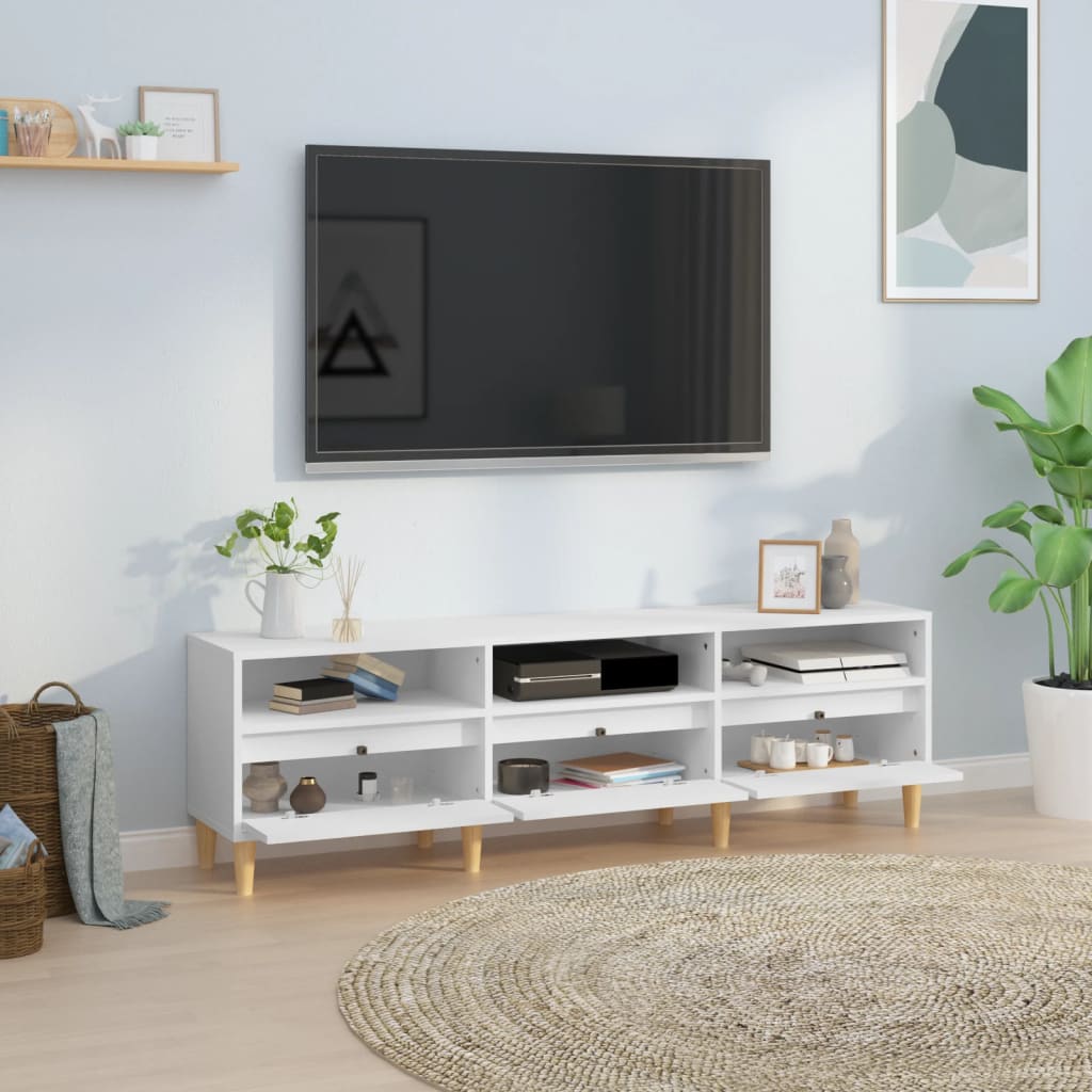 vidaXL Móvel de TV 150x30x44,5 cm derivados de madeira branco