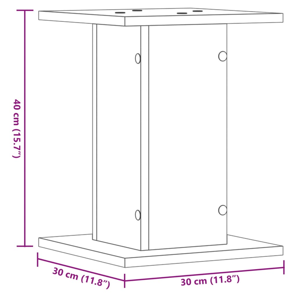 vidaXL Suportes de colunas 2 pcs 30x30x40 cm derivados madeira branco