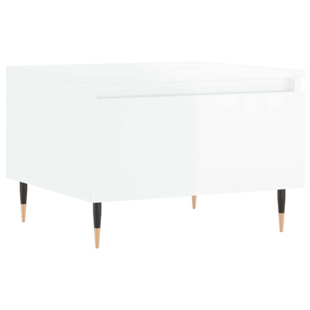 vidaXL Mesa de centro 50x46x35 cm derivados madeira branco brilhante