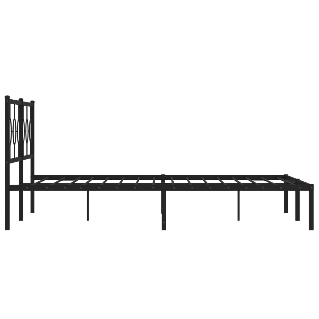 vidaXL Estrutura de cama em metal com cabeceira 180x200 cm preto