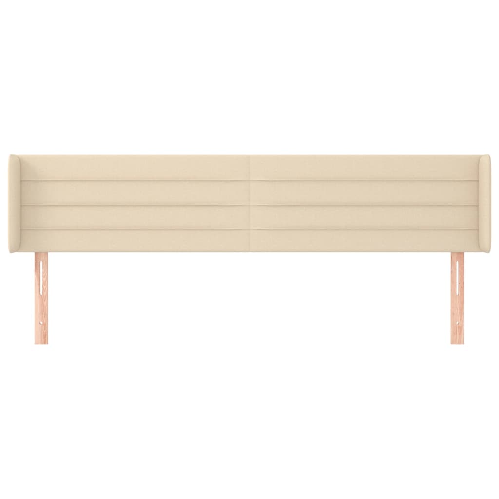 vidaXL Cabeceira de cama c/ abas tecido 203x16x78/88 cm creme