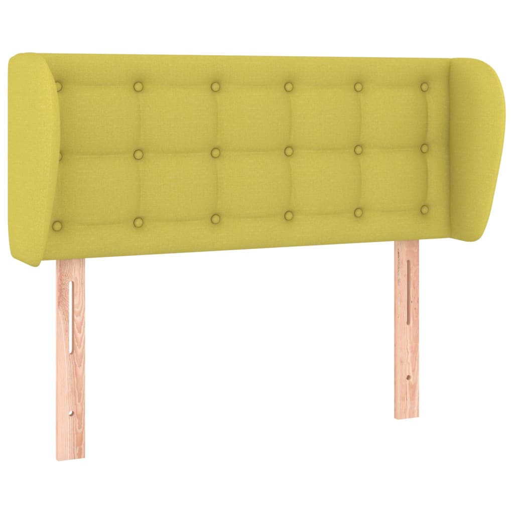 vidaXL Cabeceira de cama c/ abas tecido 103x23x78/88 cm verde