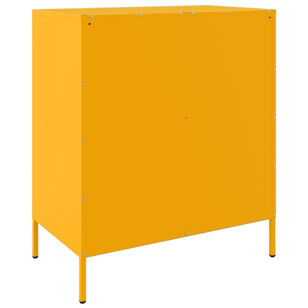 vidaXL Aparador 68x39x79 cm aço amarelo mostarda