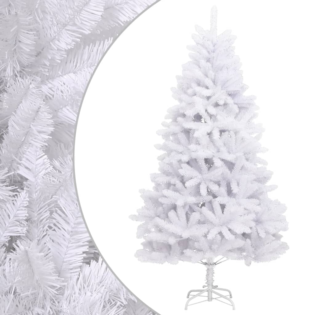 vidaXL Árvore de Natal artificial articulada com suporte 210 cm branco