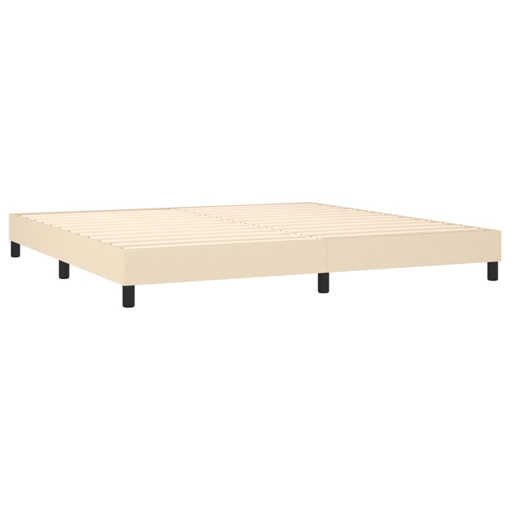 vidaXL Cama com molas/colchão 200x200 cm tecido cor creme