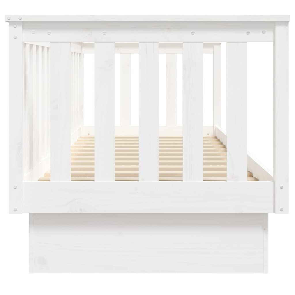 vidaXL Sofá-cama sem colchão 90x190 cm madeira de pinho maciça branco