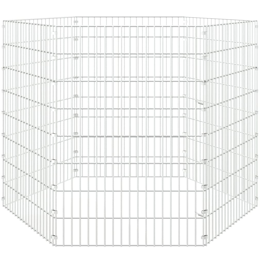 vidaXL Recinto exterior p/ animais 6 painéis 54x80cm ferro galvanizado